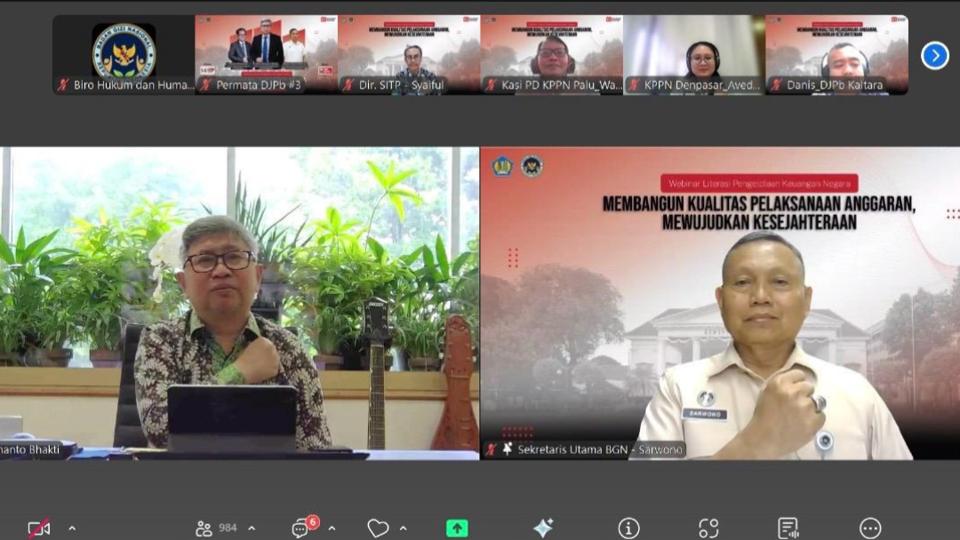 Tingkatkan Kualitas Anggaran, BGN Batam dan Kemenkeu Selenggarakan Webinar Literasi Keuangan
